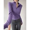 Pilates Fitness Jacket, Quick-dry Top, Stand-collar Yoga Suit, Women's Tight Slimming Waist-tightening Sports Top, Running Training
