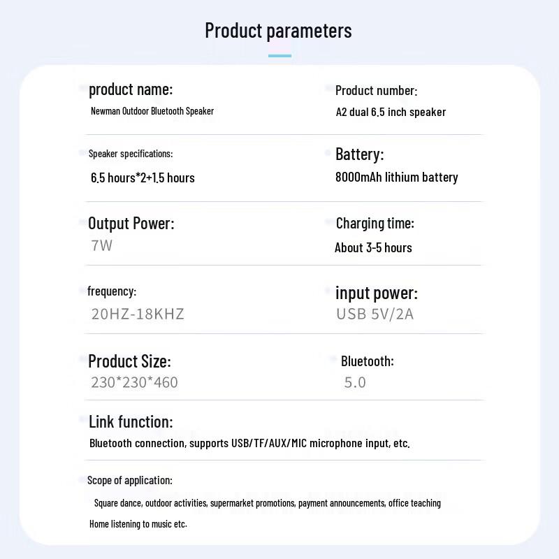Newmine A2 Portable Bluetooth Karaoke Speaker