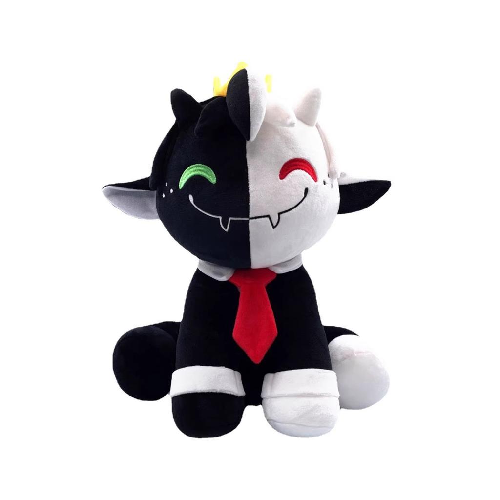 Black and White Sheep Ranboo Sit Plush Doll, Cute Cartoon Stuffed Figure Collectible Toy