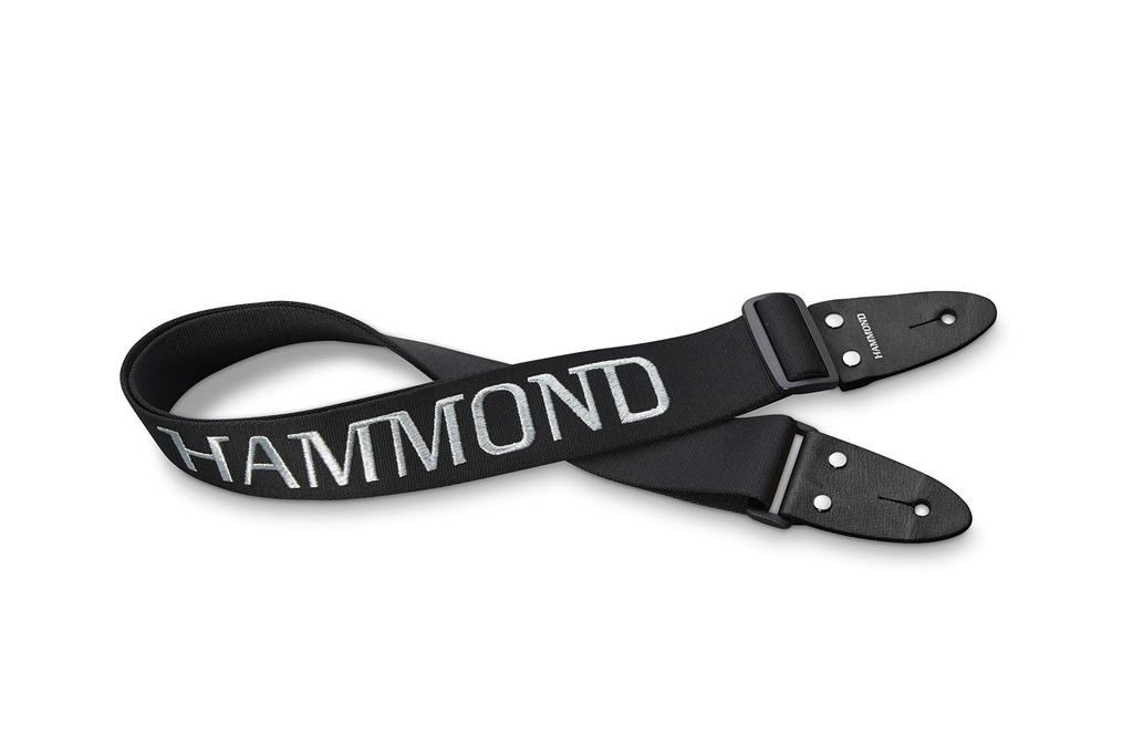 HAMMOND KSH-1 Shoulder Strap for Melodica with Strap Pin, Black (with Embroidered Logo)