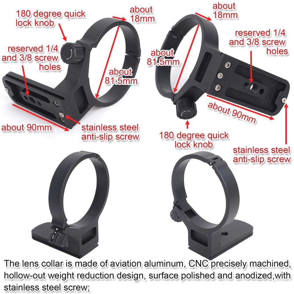 iShoot Tripod Mount Designed for the Tamron Di VC USD This tripod mount support bracket features an quick release plate at the compatible with type