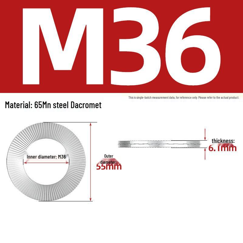 DIN25201 304 Stainless Steel Self-Locking Double Stack Washer, 65Mn Manganese Anti-Loosening, Double-Sided Tooth Layer.