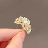 Ginkgo Leaf Brooch Elegant Faux Pearl Lapel Pin Rhinestone Leaf Brooch Pin for Women Coats Shirts Scarves Shawls Bags