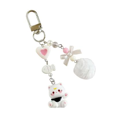Cartoon Cats Key Ornament Stylish Cats Pendant Cats Bag Charm Alloy Texture for Home Decorating and Holiday Tree Hanging
