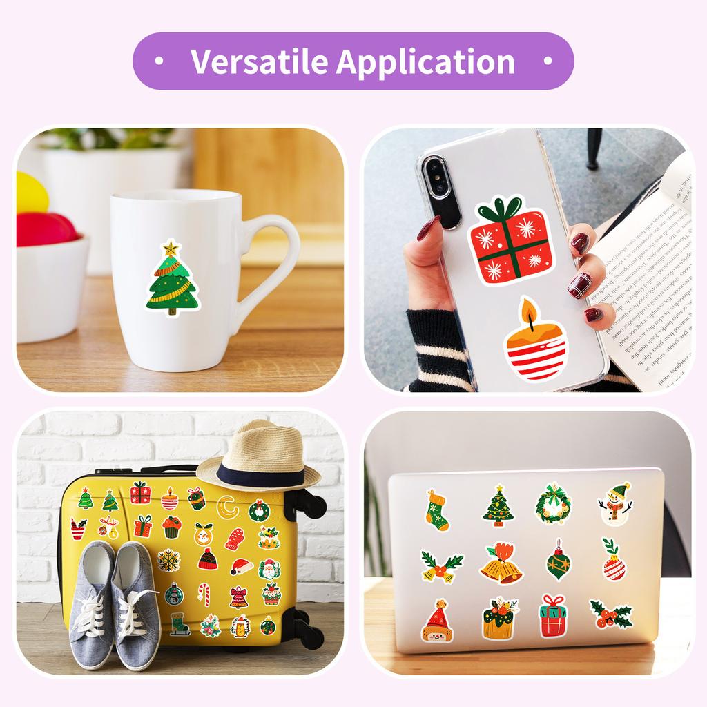 50 New Products Green Socks Christmas Series Stickers Decorative Water Cup Guitar Holiday Gift Creative Stickers