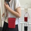 Einfarbiges quadratisches Handy-Tasche Koreanische Umhängetaschen Tragbare Klapp-Schultertasche Handtaschen