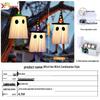 Glowing Halloween LED Wizard Hat and Ghost String Lights for Spooky Decoration