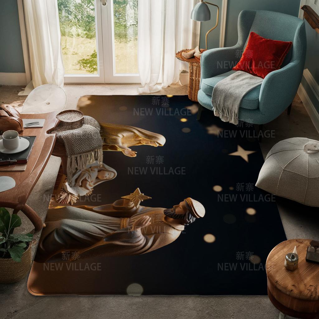 Hauseingangsteppich Fußmatte Haustür Wohnzimmer Bad Fuß Badezimmer rutschfest wasserabsorbierend Teppiche Bad Frohe Weihnachten Winter