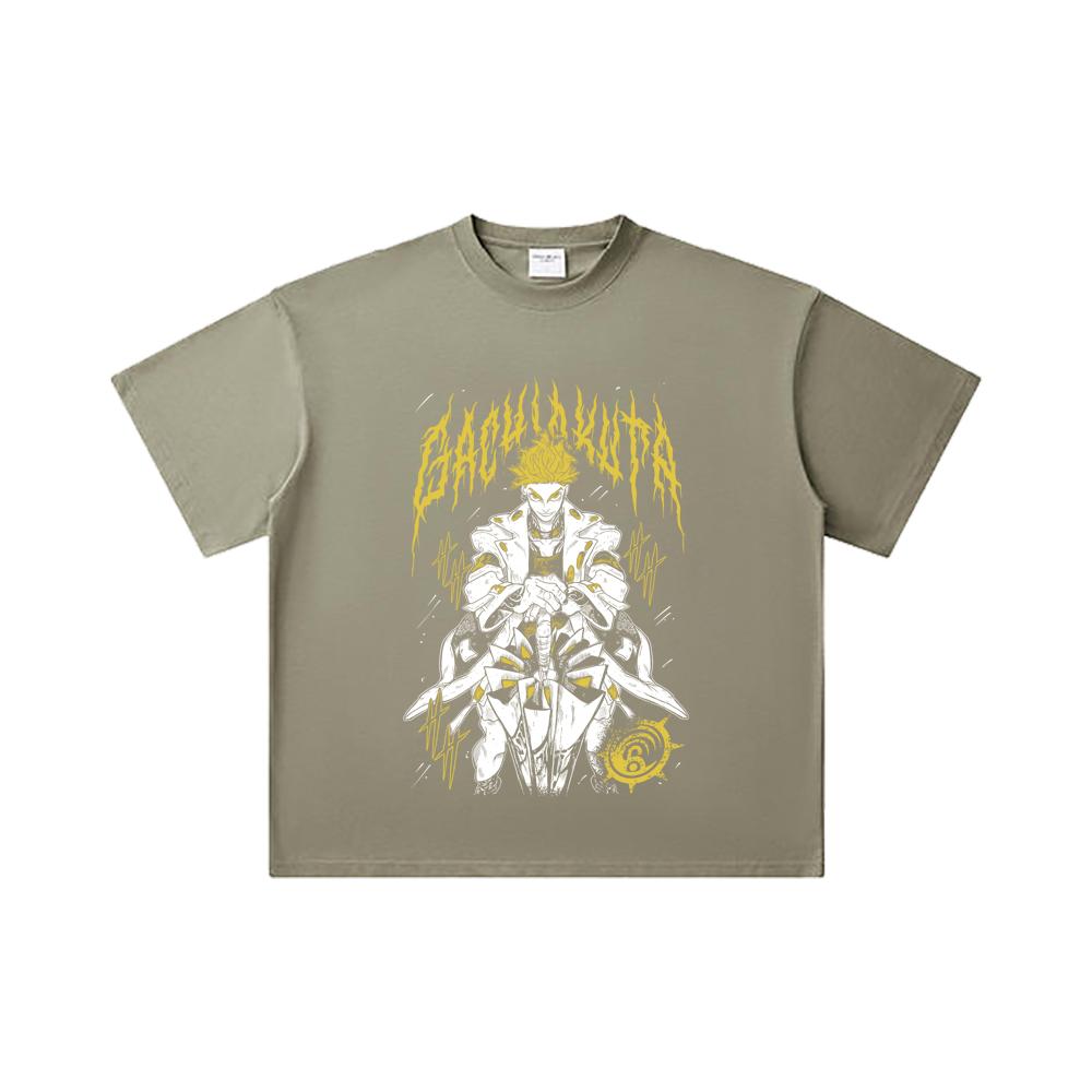 260 GSM Doppelgarn 32er Zähl Garn 100% Baumwolle Gachiakuta V3 Enjin Druck Unisex Schweres Baumwoll T-Shirt