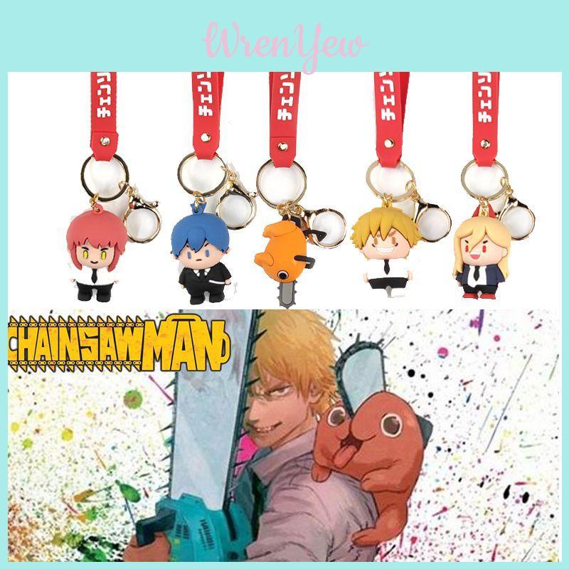 Cute Chainsaw Man Cartoon Keychain Toy Pochita Denji Bag Pendant Kids Gifts