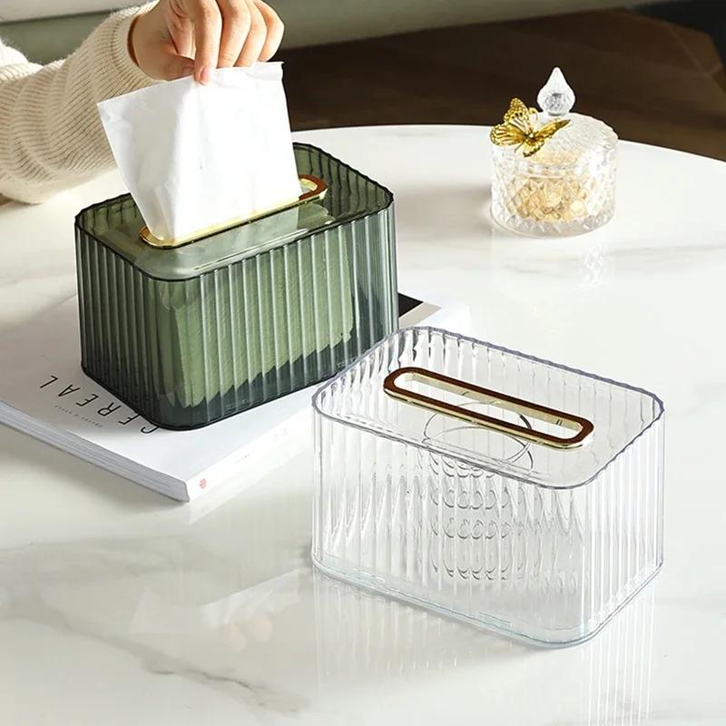 Transparent Household Tissue Box - Desktop Pumping Paper Storage for Living Room, Dining Room & Home Paper Extraction Organizer