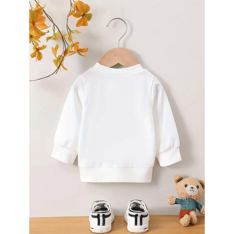 European sizes Cute and Fun Printed Pattern, Thin and Versatile Comfortable Round Neck Hoodie for 0-3 Year Old Kids , Suitable for Outdoor Wear