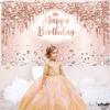 KatchOn, XtraLarge Rose Gold Happy Birthday Banner - 72x44 Inch | Birthday Decorations for Women, Girls | Backdrop Banner for Rose Gold Party