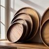 Ruhan Japanese Style Walnut Wood Round Tray