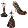 Fashionable High Heel Shaped Resin Fabric Combination Jewelry Storage Rack With Open Display Compartments