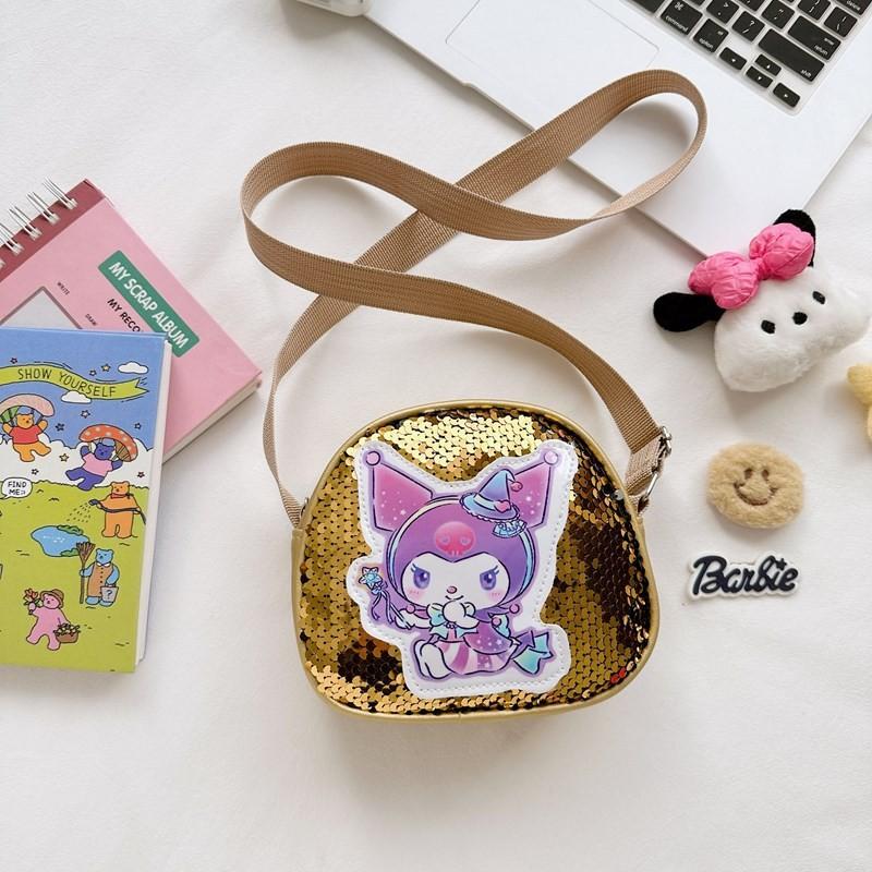 Kids Crossbody Bag With Pu Material And Glitter Design For Girls** Characters Included)