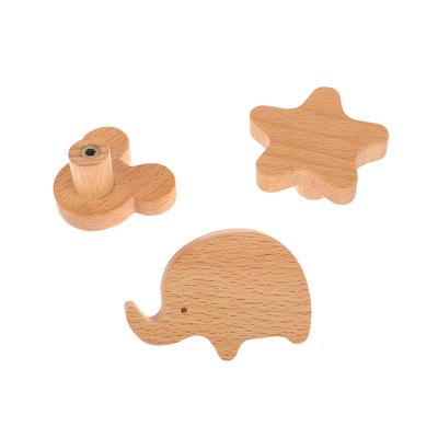Niedliche Möbelgriffe aus Holz mit Wolken und Sternen für Schränke und Schubladen, Türknöpfe, Küchenschrank, Kleiderschrank, Griffe aus Holz