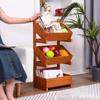 Three-Tier Solid Wood Floor-Standing Kitchen Storage Rack