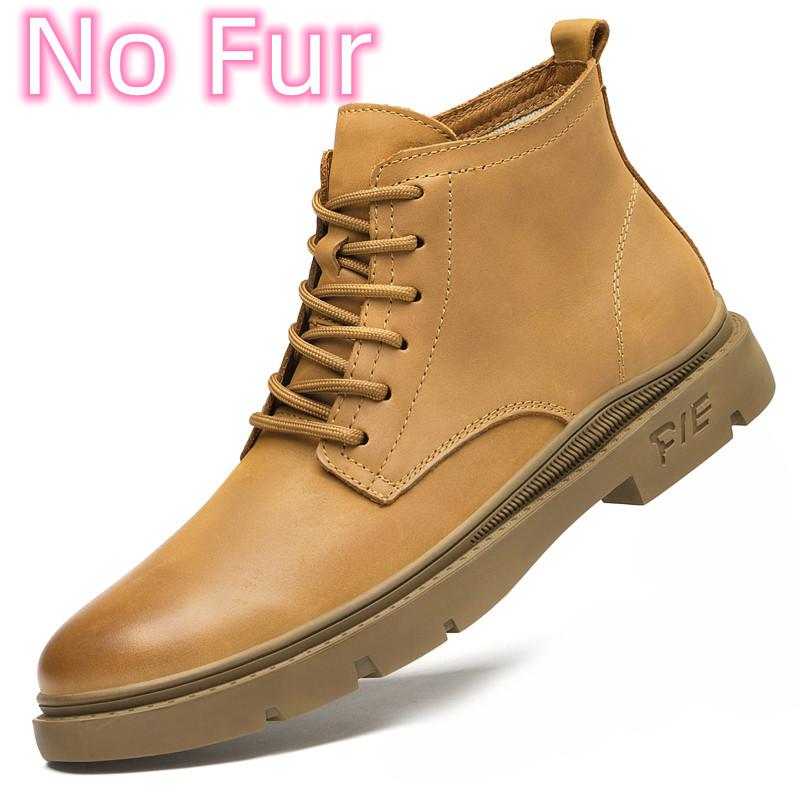 Fashion Outdoor Male Motocross Boots All-match Fashion Mens High Top Sneakers Men Lace-Up Men's Shoe Genuine Leather Fashion Ankle Boots