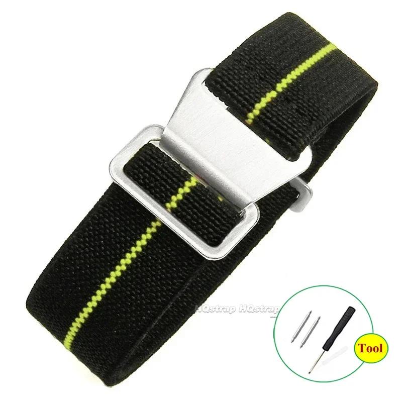 18 20mm 22mm Elastisches Uhrenarmband Nylon-Uhrenbänder Universelles Stoff-Armband für Herren Smartwatch Fallschirmtaschen-Armband für Tudor