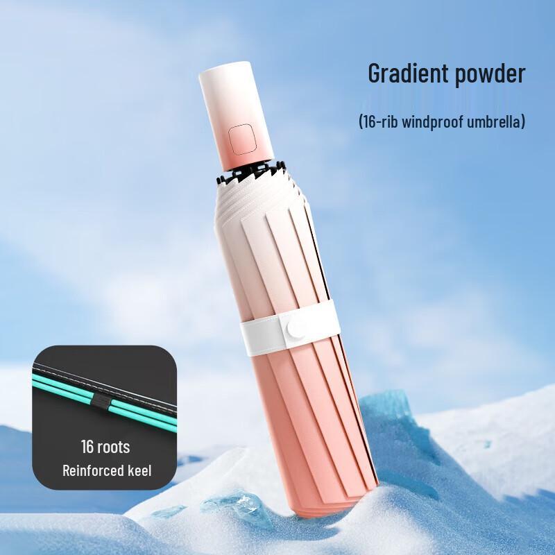 Red Leaf Automatic Reinforced 3-Fold Sun/Rain Umbrella