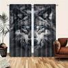 2Pcs Polyester Made Wolf Decorating Printing Window Curtains Birthday Party Decoration Backdrop Drapes for Living Room