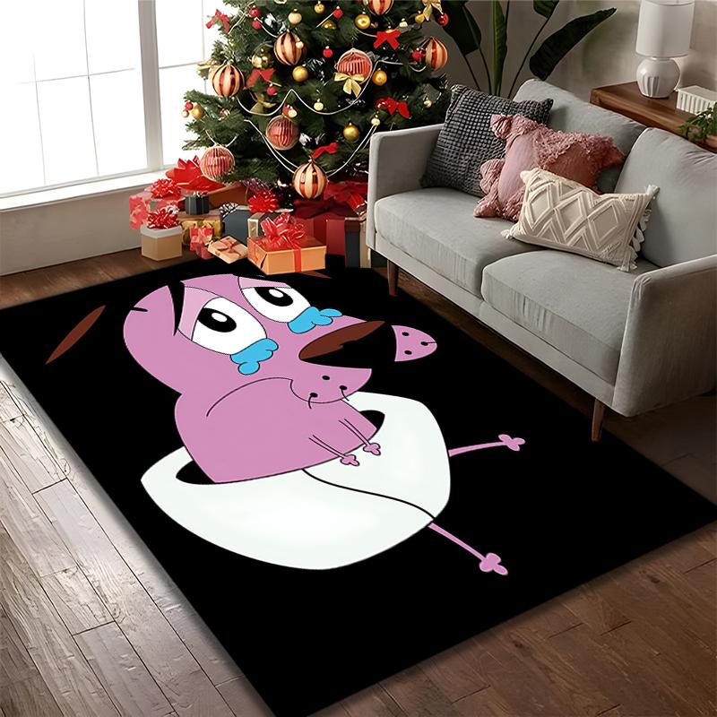 1pc Office Carpet, Courage the Cowardly Dog Chair Rug, Living Room Printed Area Rug, Home Chair Floor Mat