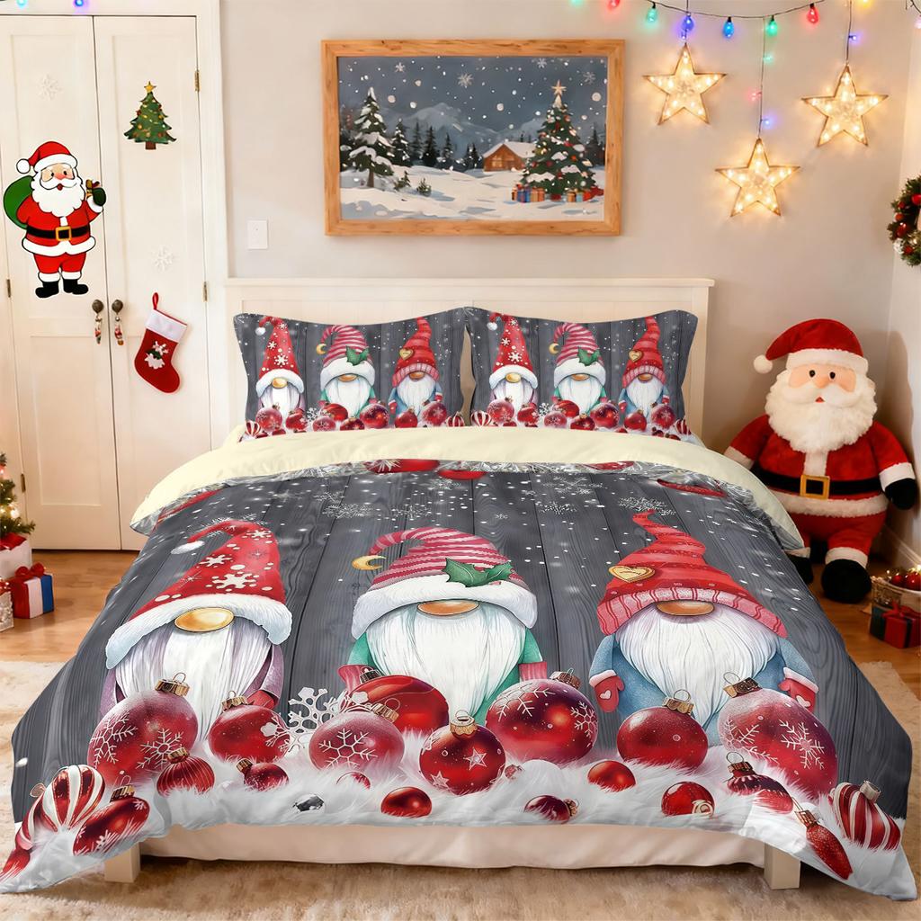 Bed Three-Piece Custom Valentine'S Day Dwarf Print Quilt Cover Pillowcase Bedding
