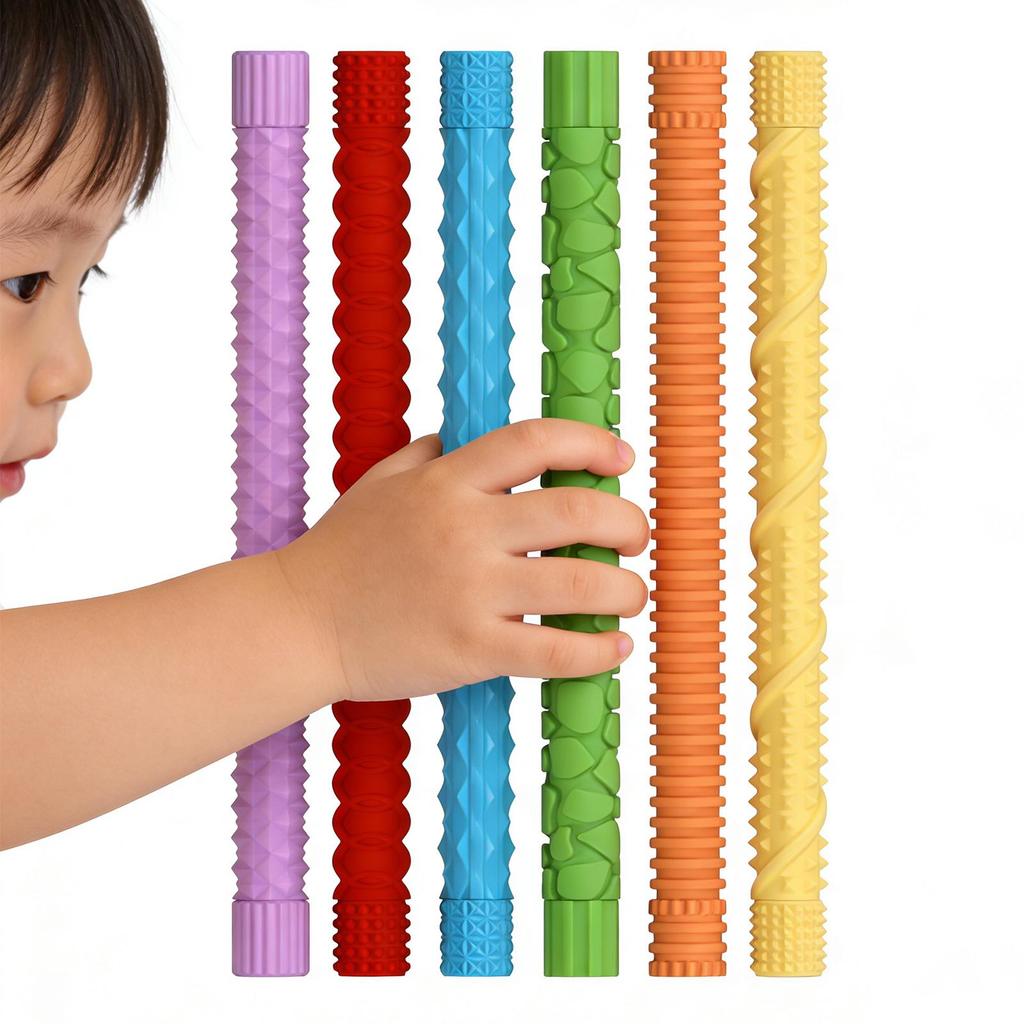 Textured Sensory Twisty Stick Bracelet - Stress Relief Fidget Toy for Kids & Adults, Perfect for Parties