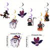 2sets Halloween Party Decorations Balloon Banner Paper Pompom Cake Topper Hanging Swirl Halloween Hanging Swirl Streamer for Halloween Happy