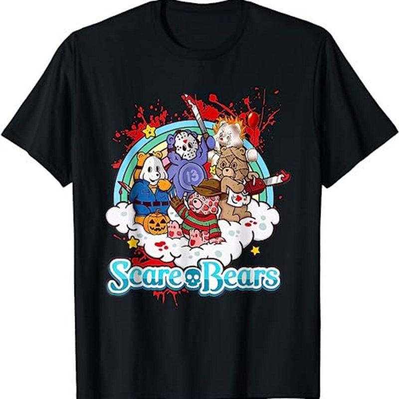 Horror Scare Bears Graphic Print T-shirt M