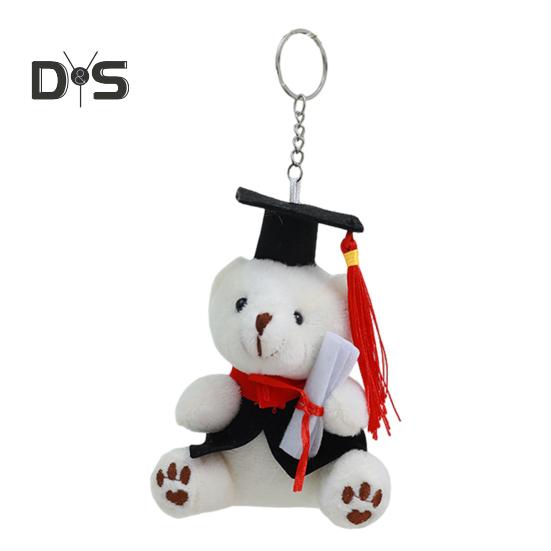 

Выпускной плюшевый мишка с докторской кепкой, гипоаллергенная плюшевая мягкая игрушка, детский компаньон, брелок, аксессуар и украшение стола для выпускников белый