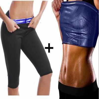 Tummy Tucking Belt Sports Shaping Waistband Bursting Sweat Shapewear Vest Sauna Tummy Tuck Top Yoga Pants Set