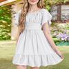 Girls' Summer Dress - Off Shoulder Ruffle Sundress