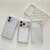 iPhone 15 ProMax Case: Transparent Square Design with Colored Polka Dots, Drop Protection