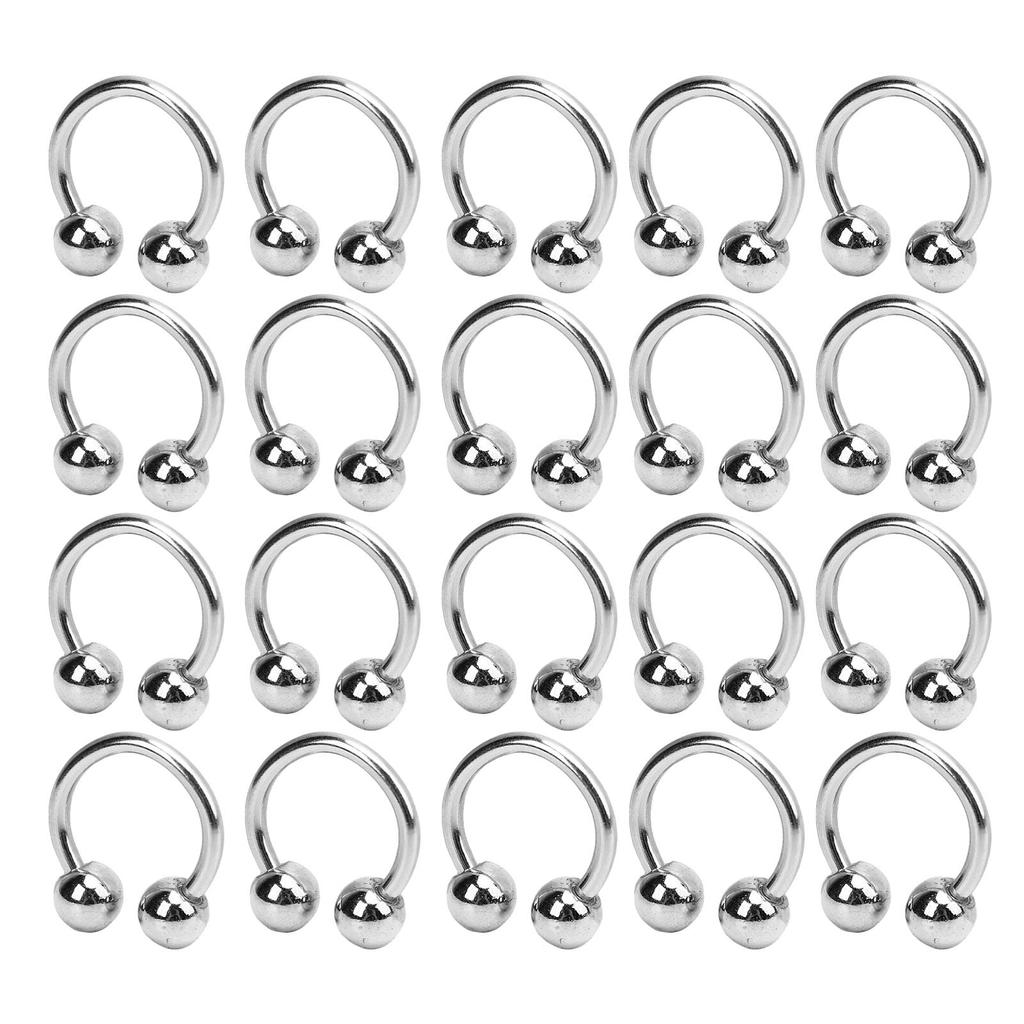 20Pcs Metal C Shaped Buckle Ring Clasp Clothes Garment Collar Hooks Hats Decorative Rings Shoes Hardware 2 Iron Balls