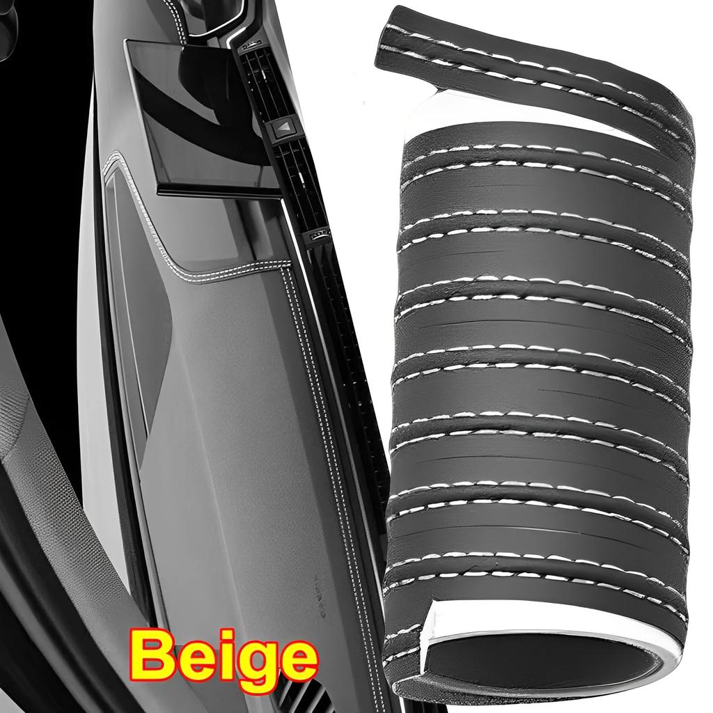 Car Interior DIY Strips Universal Decorative PU Leather Woven Trim Strips for Door Dashboard Stickers Car Protection Stickers