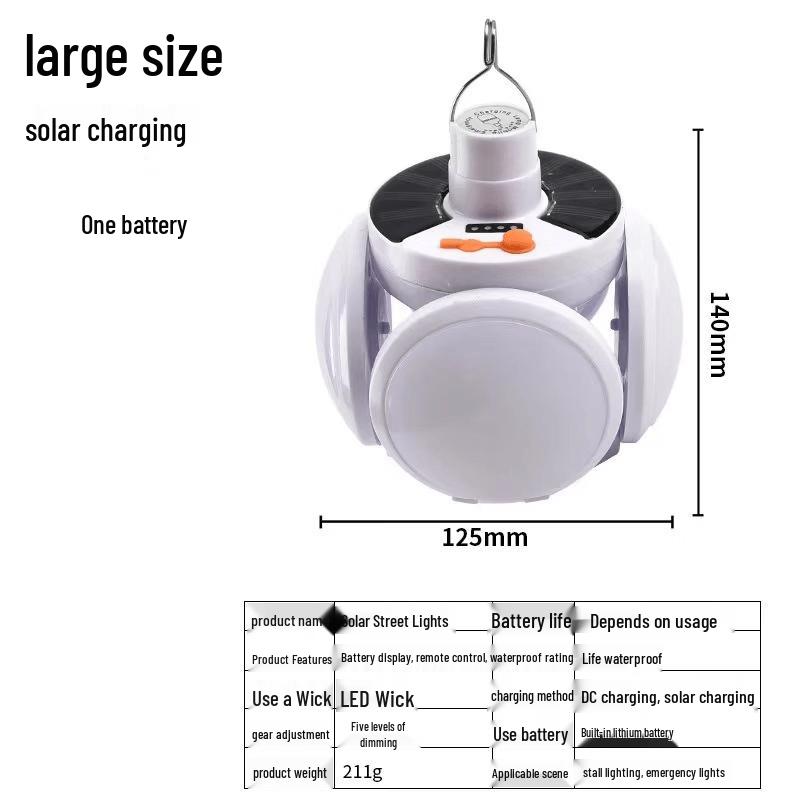 Rechargeable Solar Football Camping Lantern
