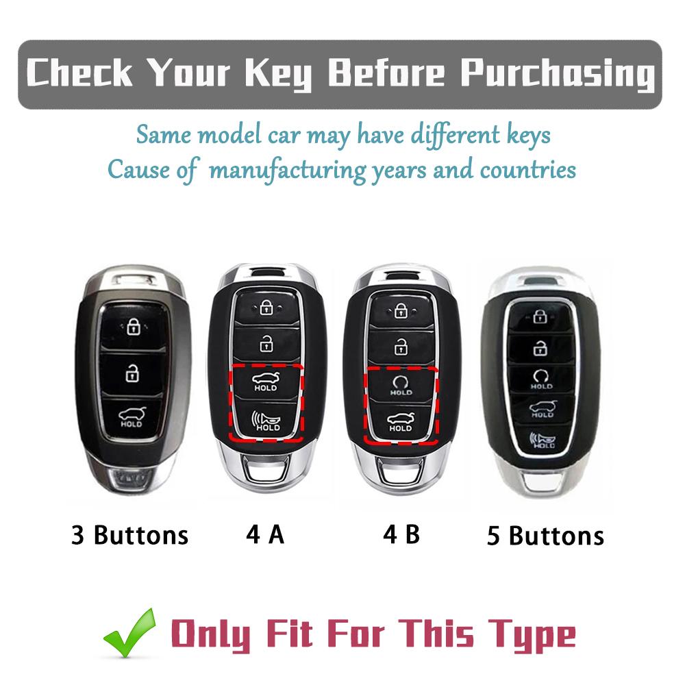 3/4/5 Buttons TPU Key Case Fob for Hyundai Santa Fe KONA I30 Accent Ix35 Encino Solaris Azera Grandeur Ig Palisade Key Chain Set