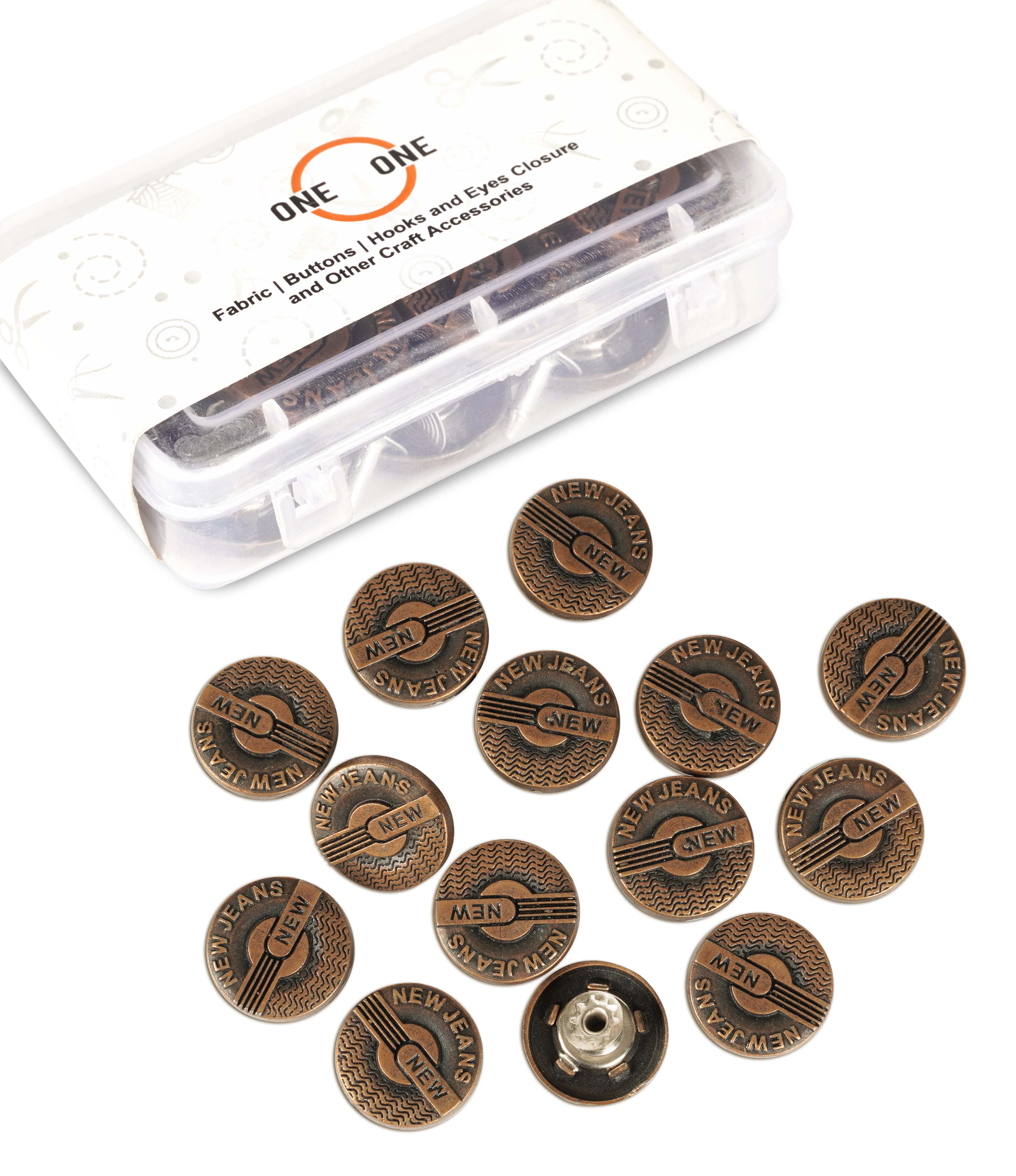 

Кнопки на джинсах oneOone Нет, пришивные регулируемые мгновенные пуговицы-булавки для удлинения, уменьшения размера талии брюк - 36 шт. - 1,8 см 1.8cm коричневый