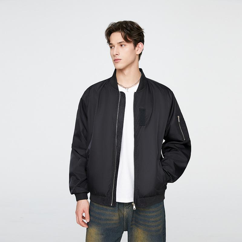 Retro Jacket Stand Collar Pilot Loose Casual Baseball Uniform Jacket Spring Autumn