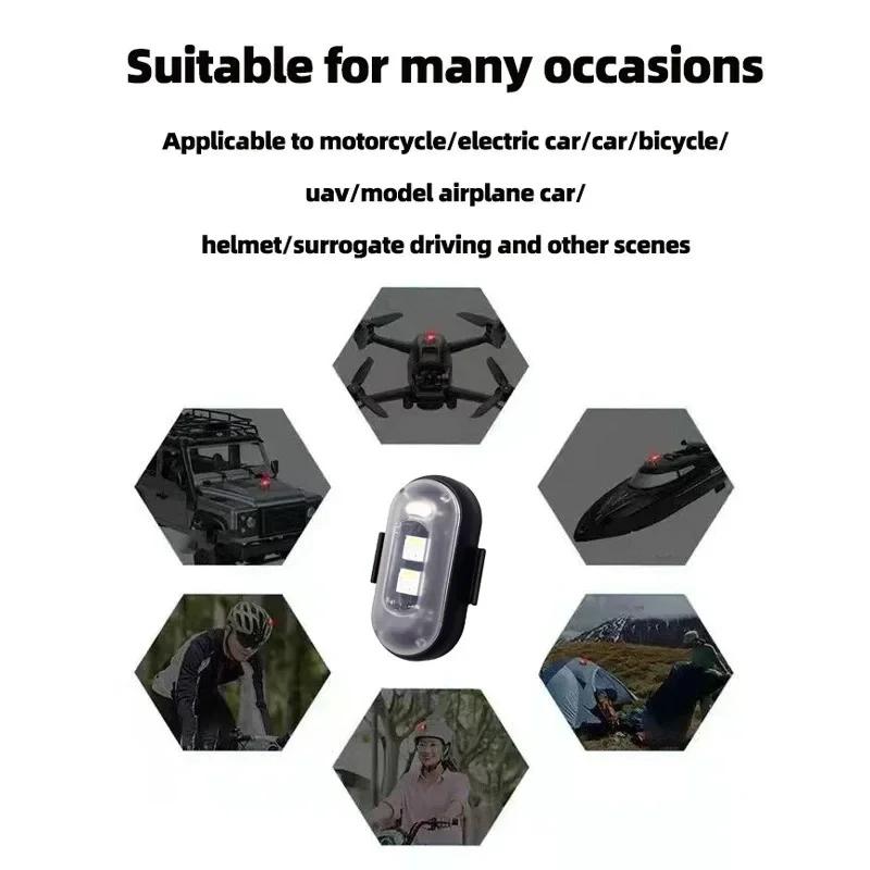 Motorrad LED RGB Warnlicht Universal Mini Signal Licht Drohne Mit Controller Strobe Licht 7 Farbe Anzeige Sicherheits Lichter