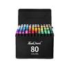 80 Stück/Set Marker-Set, Doppelkopf Alkohol Ölig Kinder Schüler Kunst Malerei Schnelltrocknend Pinsel 80-Farben Aquarellstift