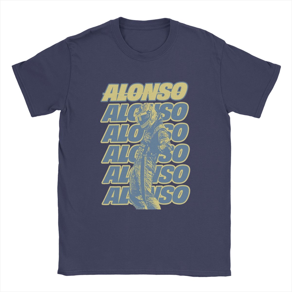 

Мужская футболка Fernando Racing Alonsos Retro Driver Cool Cotton Tee Shirt Short Sleeve 14 Cars T Shirts Crewneck Clothing Printed XXXXXL темно-синий