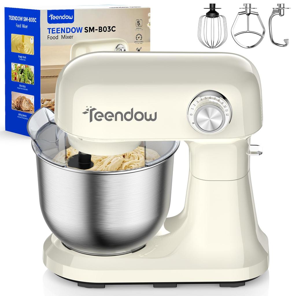 TEENDOW SM-B03 Home Food Processor,1500W,12 speed settings,extra-large 5L capacity,304 stainless steel bowl,food-grade accessories.