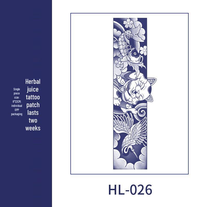 Large Semi-Permanent Waterproof American Style Flower & Plant Arm Tattoo Sticker for Men
