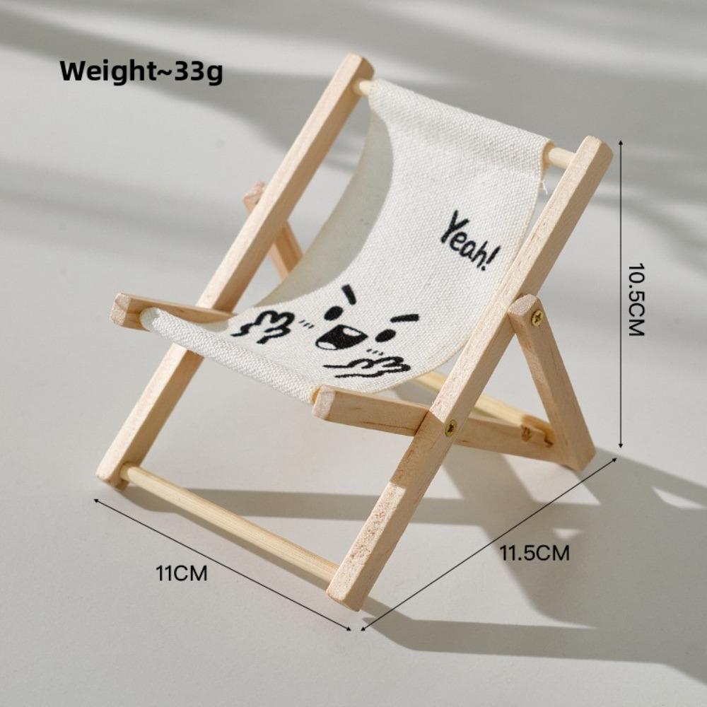 Cartoon Beach Style Dollhouse Chair Ornament Eco-Friendly Phone Stand Doll Display Home Desktop Decoration Office Accessories