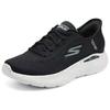Skechers Women Go Black White Low Top Running Shoes Comfort Versatile 129452-BKBL