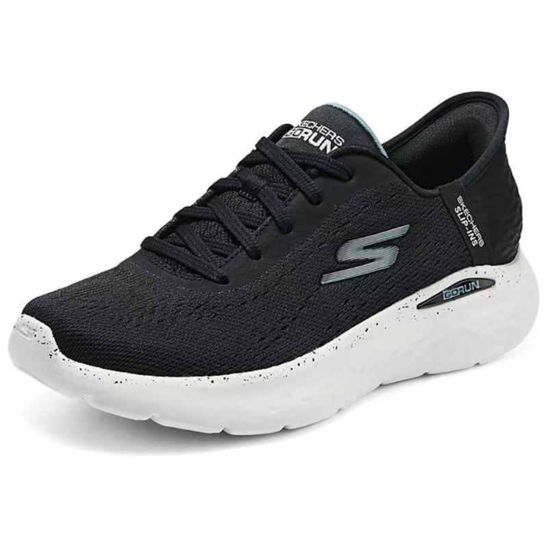 Skechers Women Go Black White Low Top Running Shoes Comfort Versatile 129452-BKBL