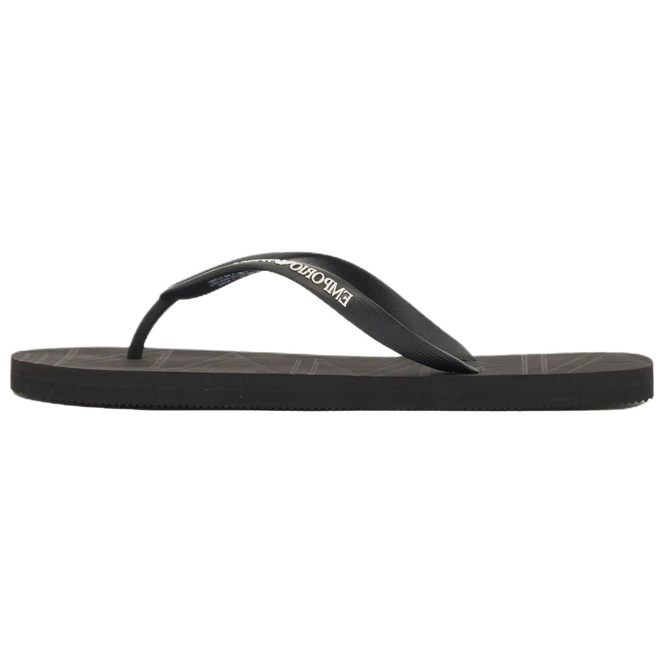 Emporio Armani Flat Slip-On Beach Sandals Unisex sandals Black EX000041AF22188MC001 36